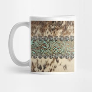 Rustic brown beige teal western country cowboy fashion Mug